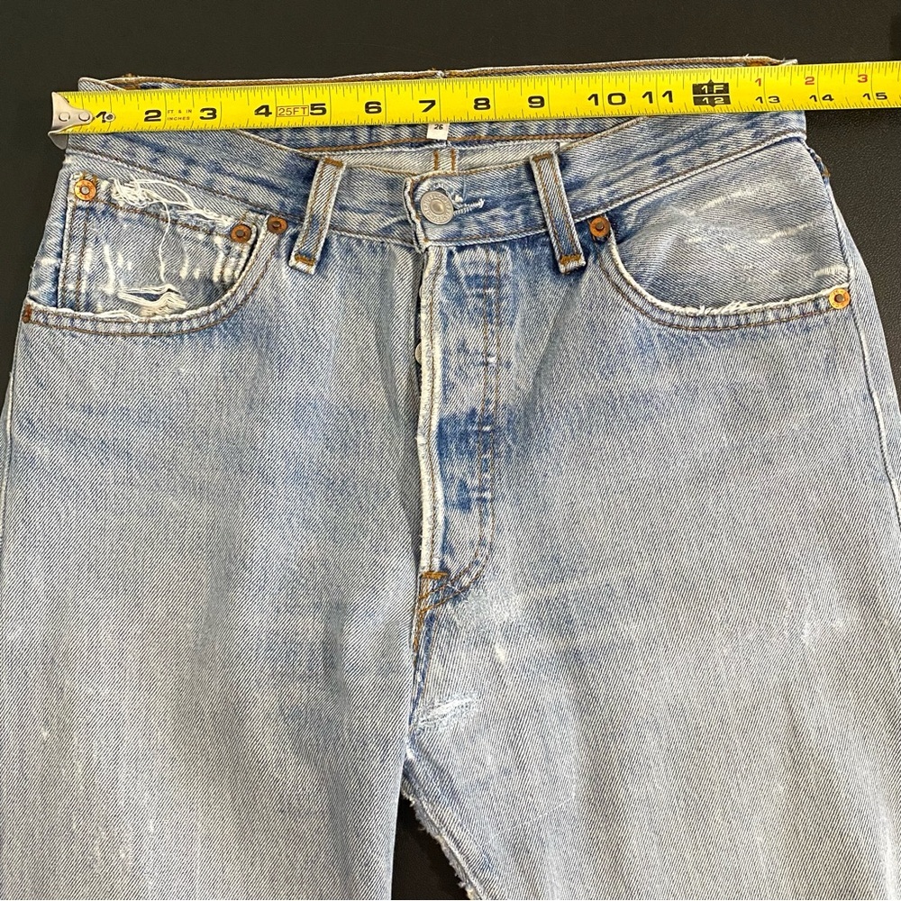 Y2K Re/Done Levi’s Leandra 501 Ripped Butt Jeans Size 26 Flare Cropped Rare HTF - Picture 10 of 16